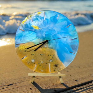 Horloge XXL " entre sable et lagon "