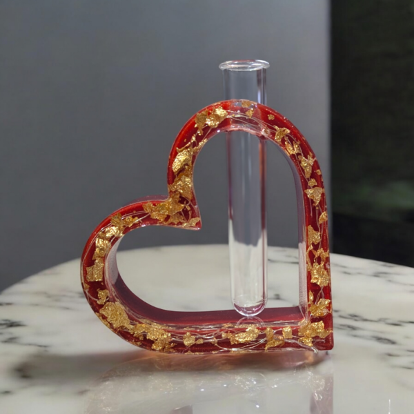 Vase cœur 2 faces lumineux ( rouge et doré) – Image 4