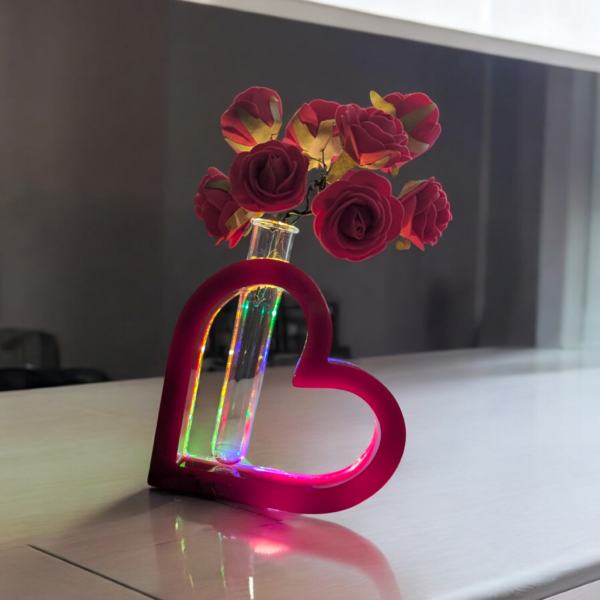 Vase cœur 2 faces lumineux ( rouge et doré) – Image 5